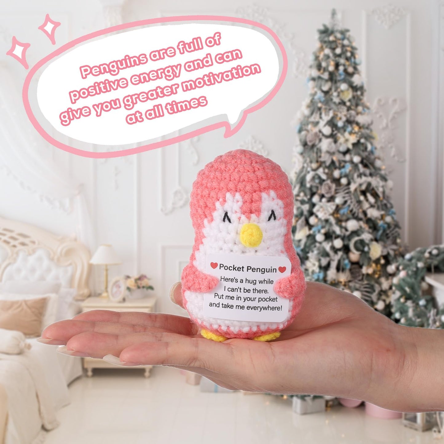 TOYMIS Lustiger Positiver Pinguin, Mini Niedlich Taschen Pinguin Puppe Emotionaler Unterstützungs-Pinguin